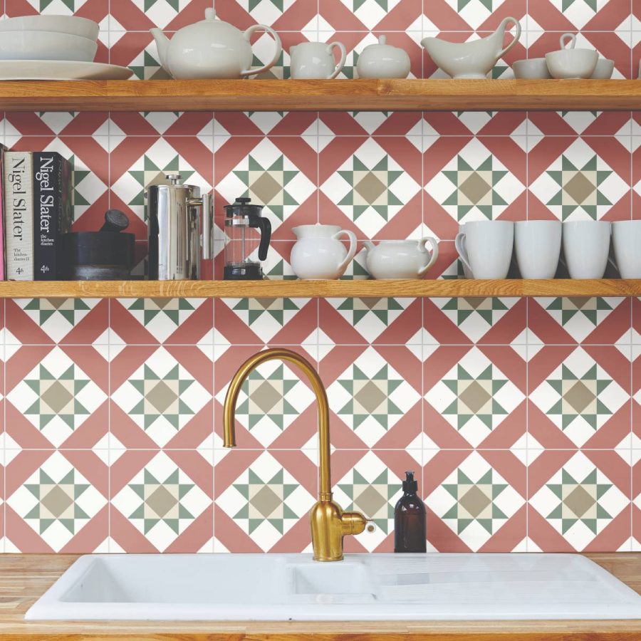 Victorian Collection Vetro Compass Porcelain Tile 20 x 20cm