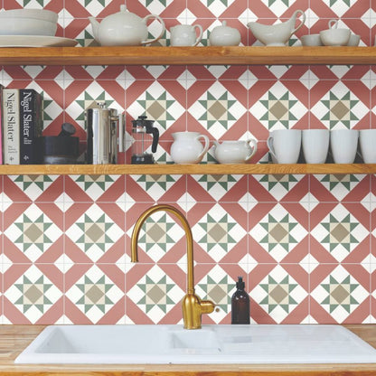 Victorian Collection Vetro Compass Porcelain Tile 20 x 20cm