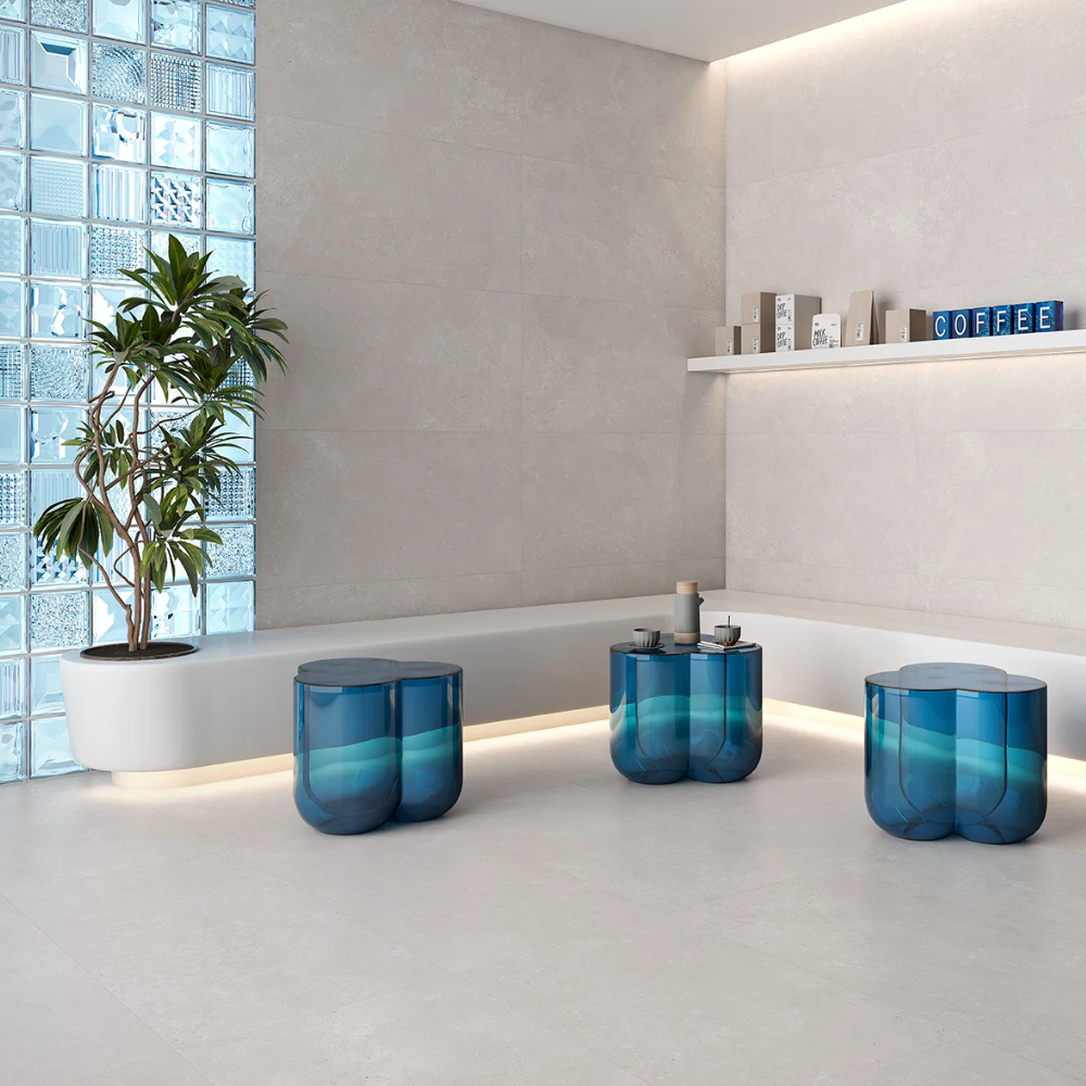 N. Street White Porcelain Tile 60 x 120cm-Delforno