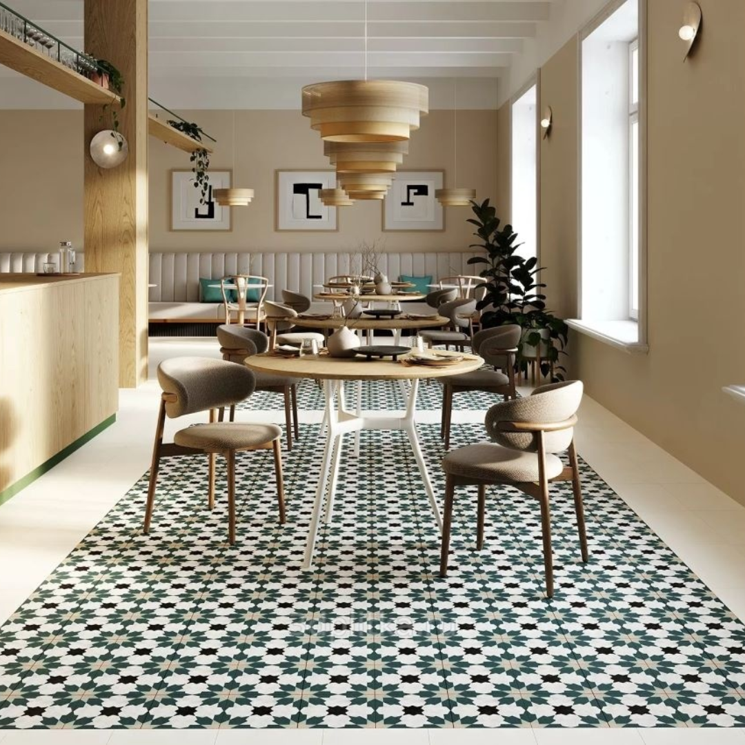 Flor Blue Porcelain Tile 45 x 45cm-Delforno