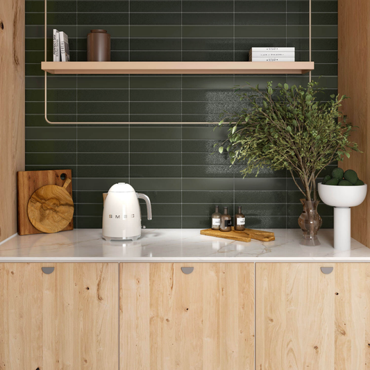 Terra Green Matt Porcelain Tile 6 x 25cm