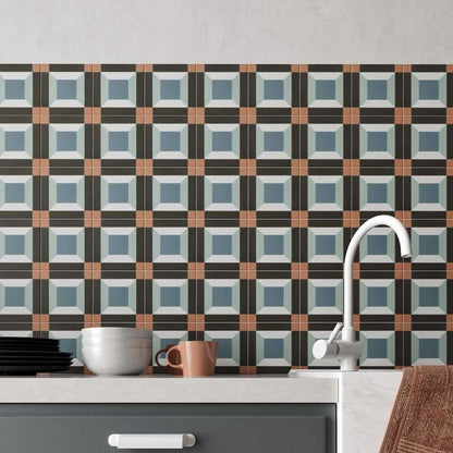 Sync Cube Blue Porcelain Tile 15 x 15cm-Delforno