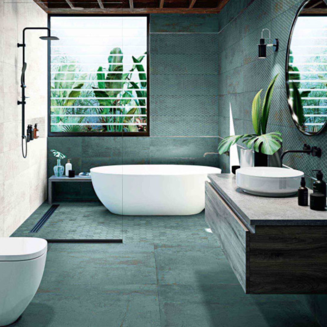 Metallic Green Porcelain Tile 60 x 60cm-APARICI-Delforno